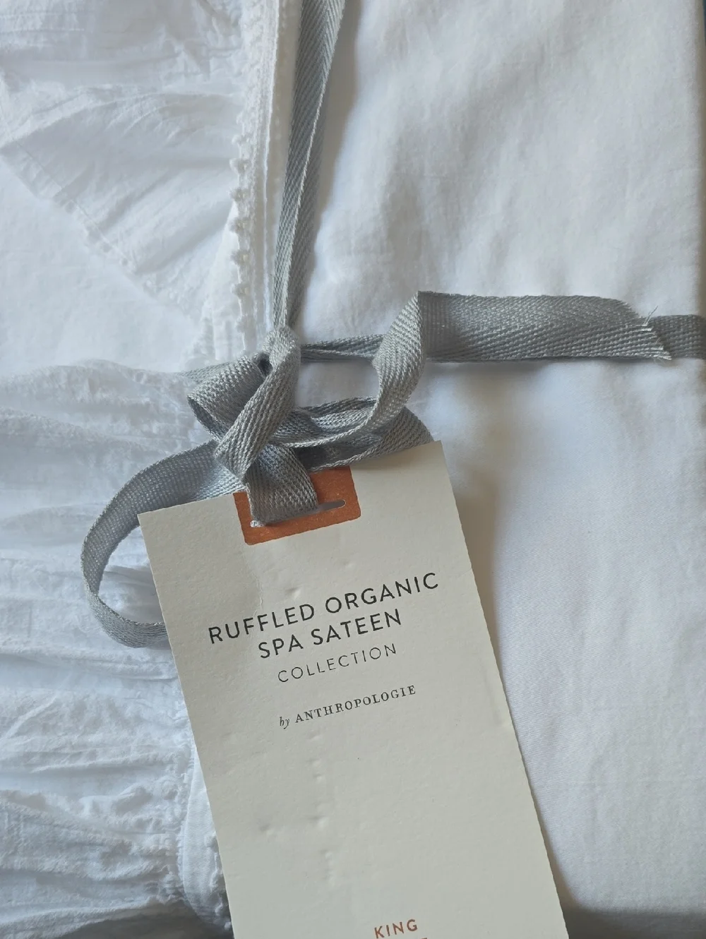 Organic Cotton Spa Sateen Ruffled Duvet Cover